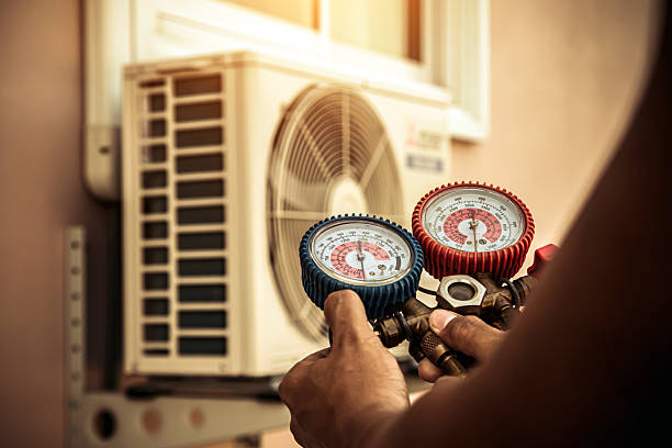 Professional Hvac technician working in Point, TX